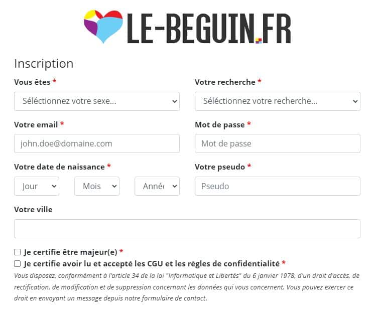 Le-beguin.fr inscription